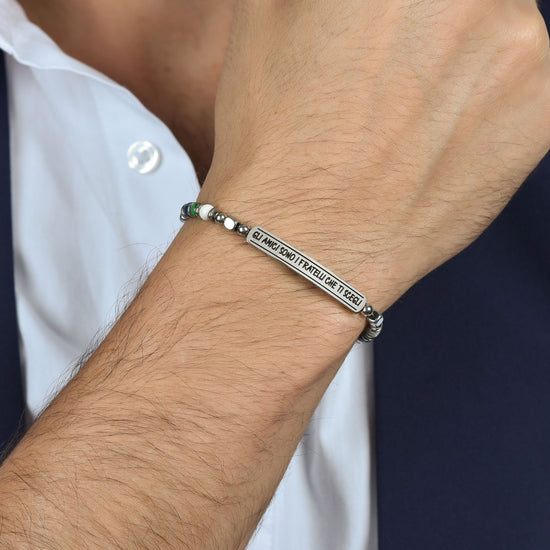 BRACELET EN ACIER POUR HOMMES LES AMIS SONT LES FRÈRES QUE VOUS CHOISISSEZ Luca Barra