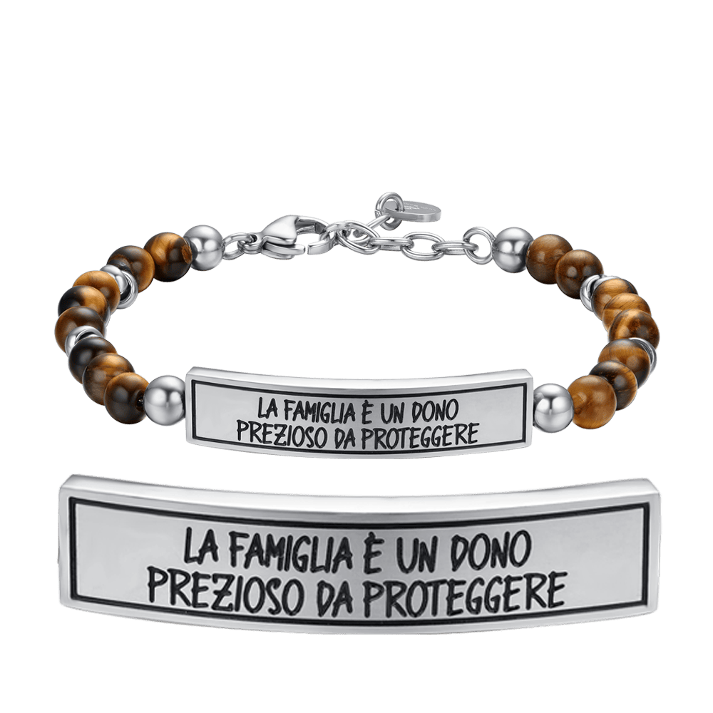 BRACELET EN ACIER POUR HOMME LA FAMILLE EST UN CADEAU PRÉCIEUX À PROTÉGER