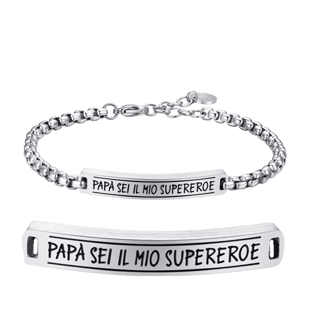 BRACELET HOMME EN ACIER DADDY YOU'RE MY SUPERHERO