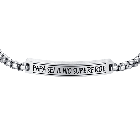 BRACELET HOMME EN ACIER DADDY YOU'RE MY SUPERHERO