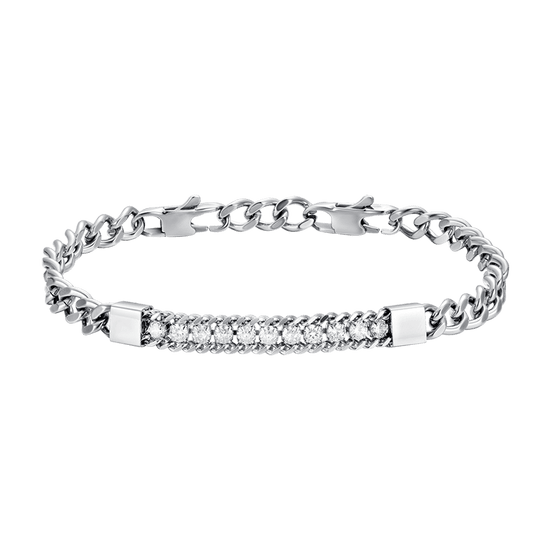 BRACELET HOMME EN ACIER AVEC CRISTAUX BLANCS