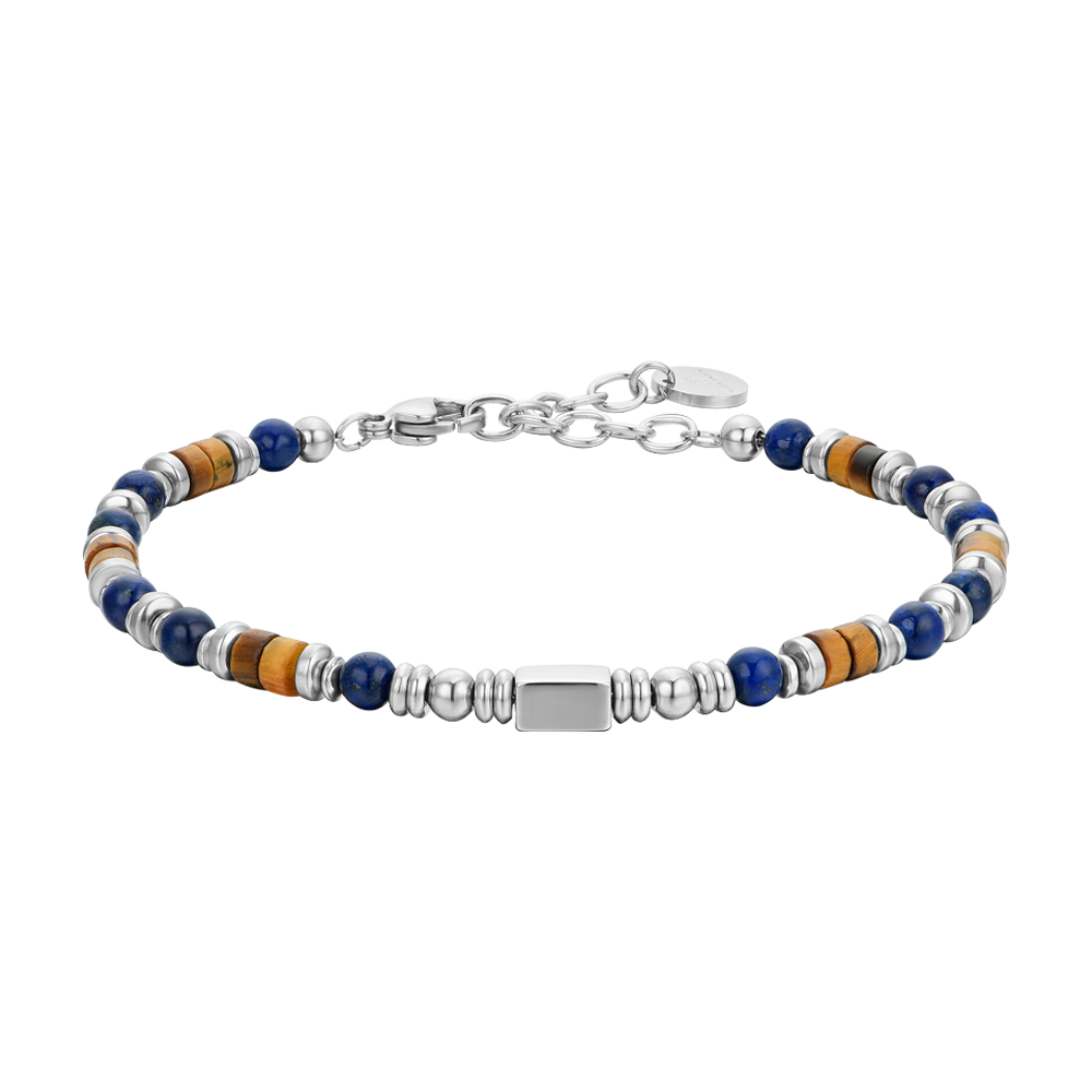 BRACELET HOMME EN ACIER AVEC PIERRE LAPIS