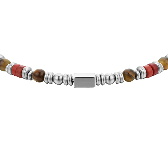 BRACELET HOMME EN ACIER AVEC PIERRE OEIL DE TIGRE