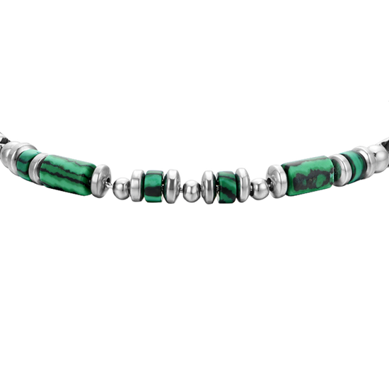 BRACELET HOMME EN ACIER MALACHITE VERTE