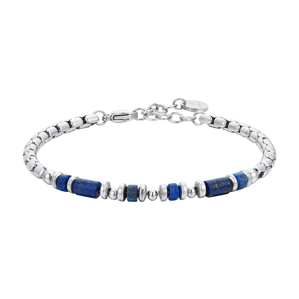 BRACELET HOMME EN ACIER BLEU LAPIS