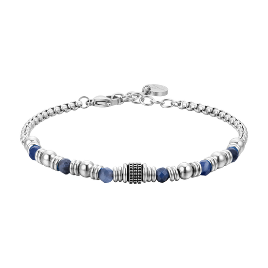 BRACELET HOMME EN ACIER SODALITE BLEU