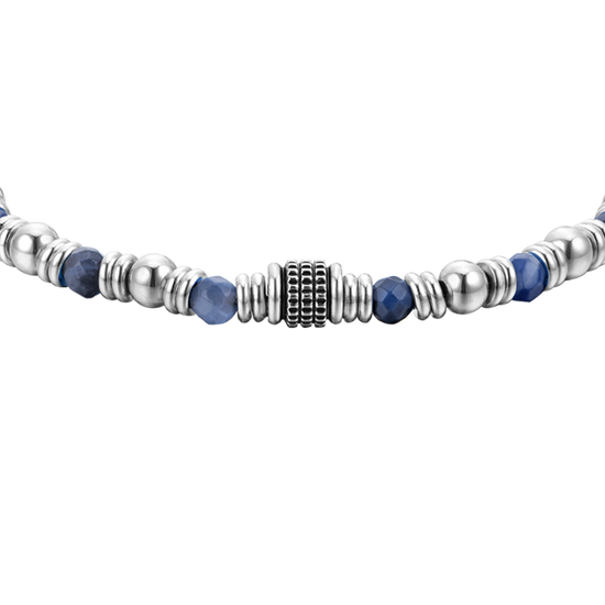 BRACELET HOMME EN ACIER SODALITE BLEU