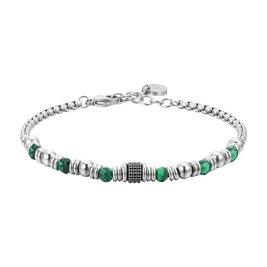 BRACELET HOMME EN ACIER MALACHITE VERTE