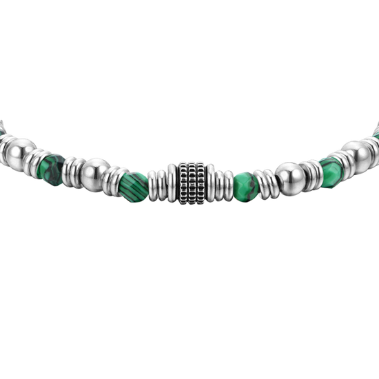 BRACELET HOMME EN ACIER MALACHITE VERTE