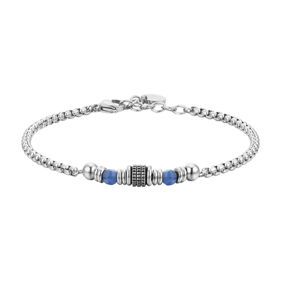 BRACELET HOMME EN ACIER SODALITE BLEU