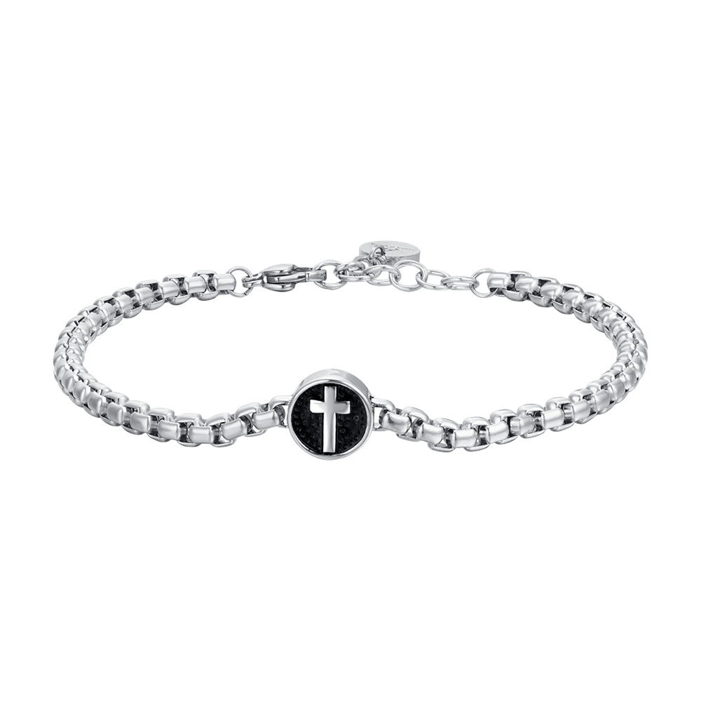 BRACELET ACIER POUR HOMME AVEC CROIX