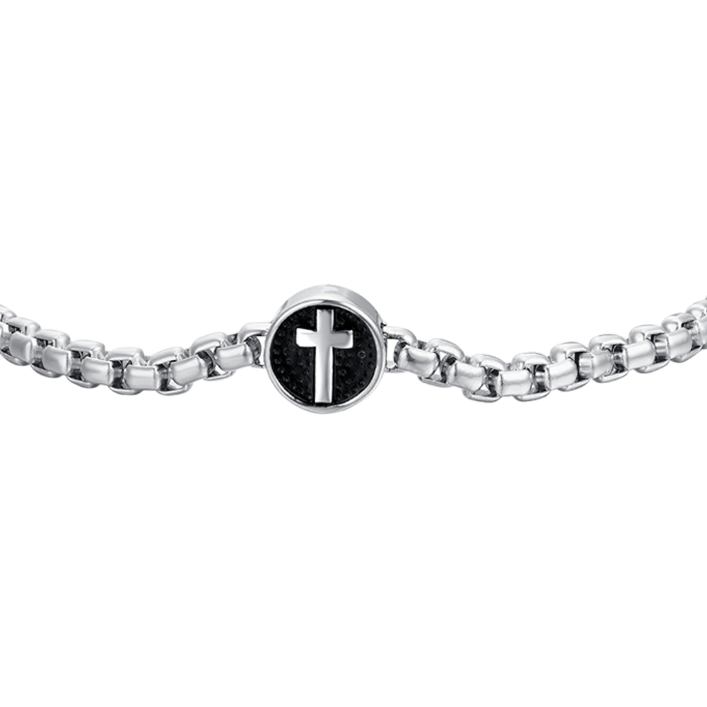 BRACELET ACIER POUR HOMME AVEC CROIX