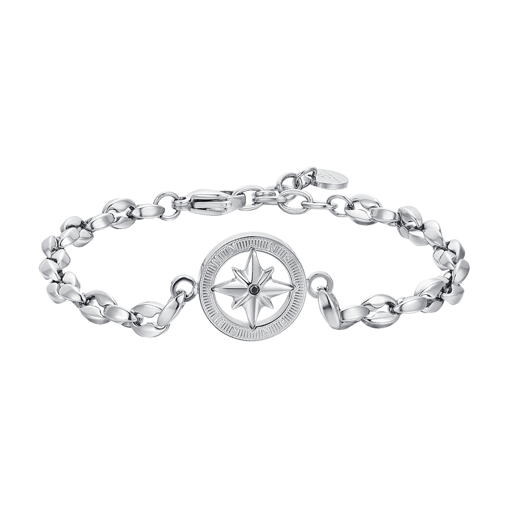 BRACELET HOMME EN ACIER AVEC ROSE DES VENTS