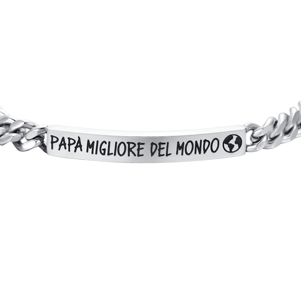 BRACELET HOMME EN ACIER MEILLEUR PAPA DU MONDE