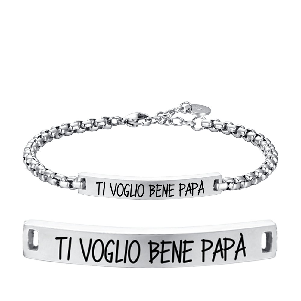 BRACELET HOMME ACIER JE T'AIME PAPA