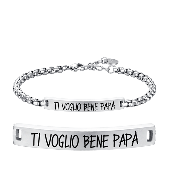 BRACELET HOMME ACIER JE T'AIME PAPA