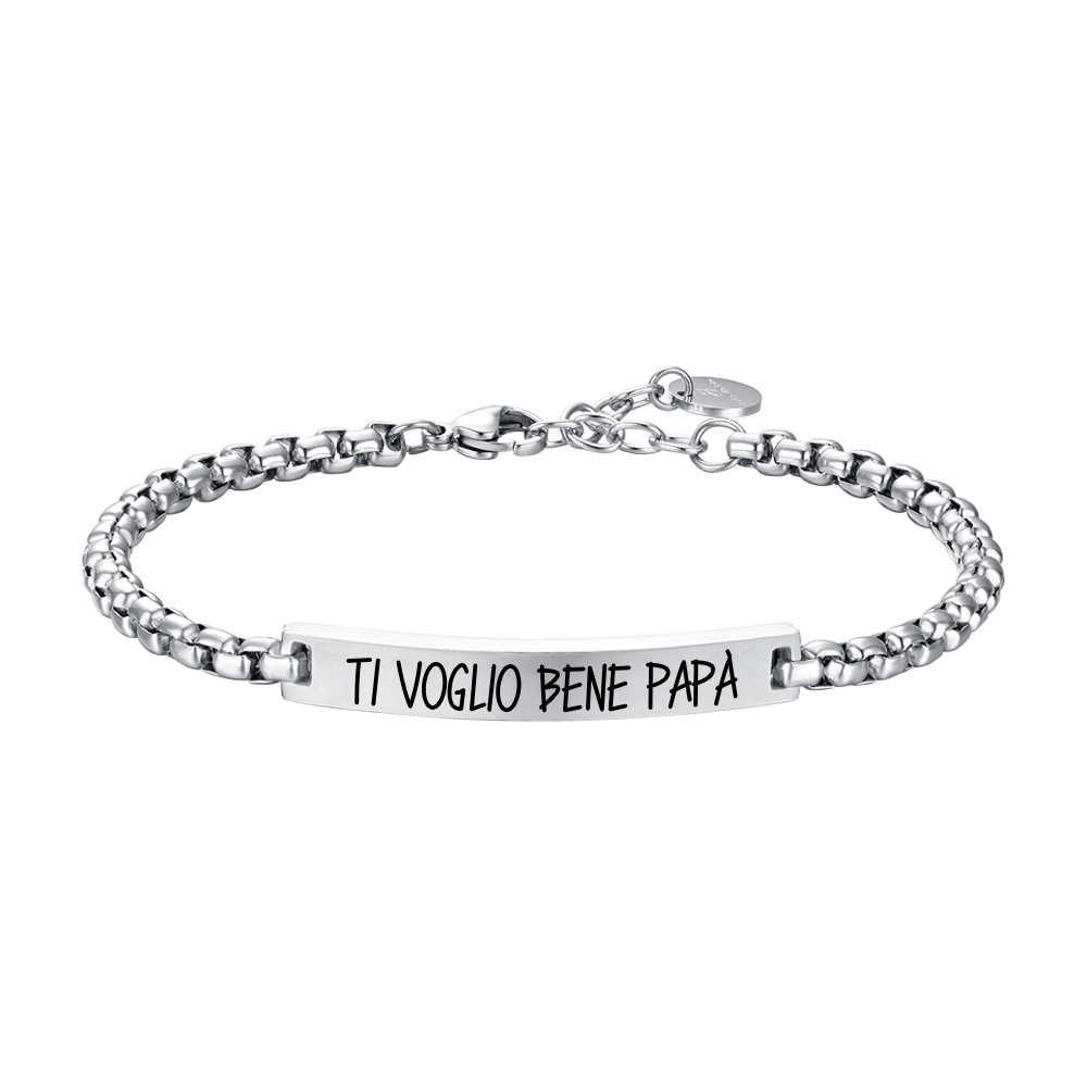 BRACELET HOMME ACIER JE T'AIME PAPA