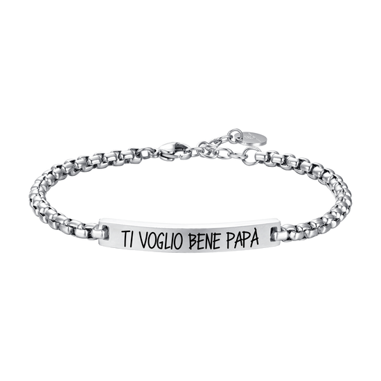 BRACELET HOMME ACIER JE T'AIME PAPA