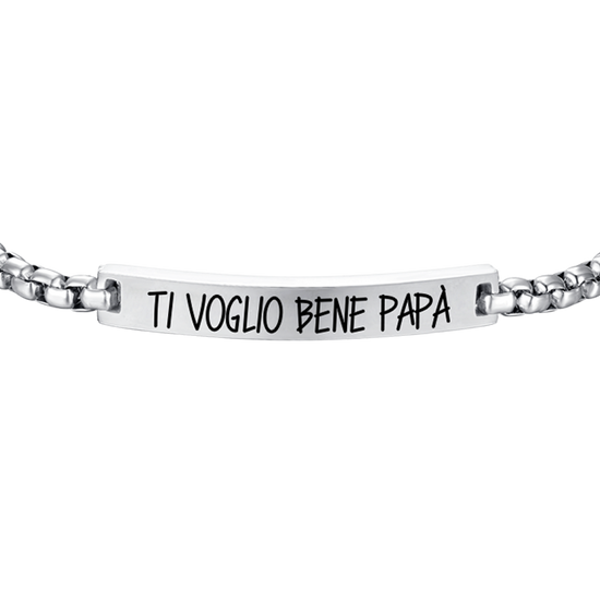 BRACELET HOMME ACIER JE T'AIME PAPA