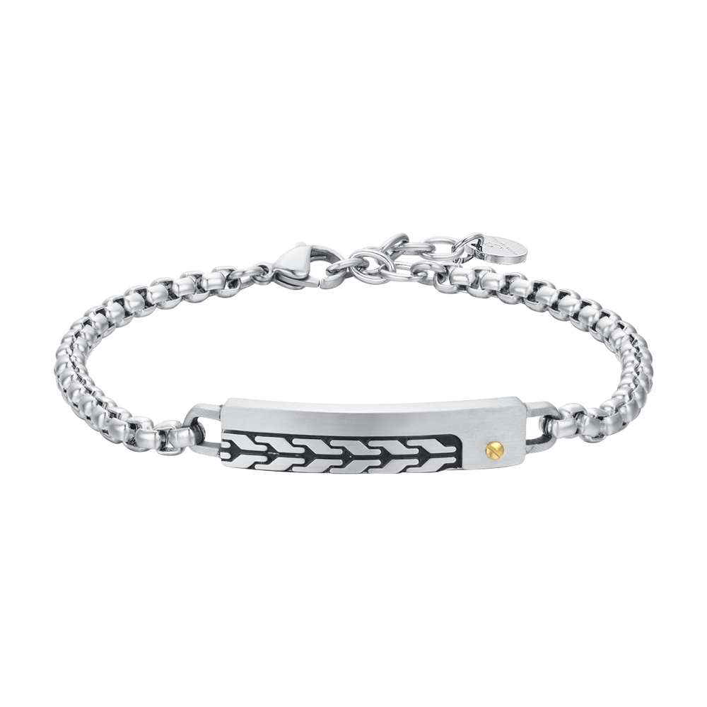 BRACELET HOMME EN ACIER AVEC ÉLÉMENT