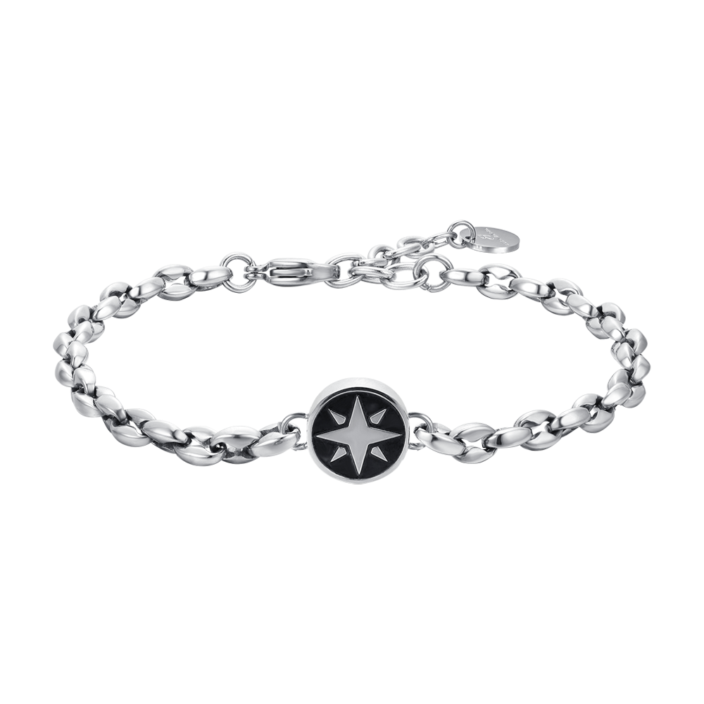 BRACELET HOMME EN ACIER AVEC ROSE DES VENTS