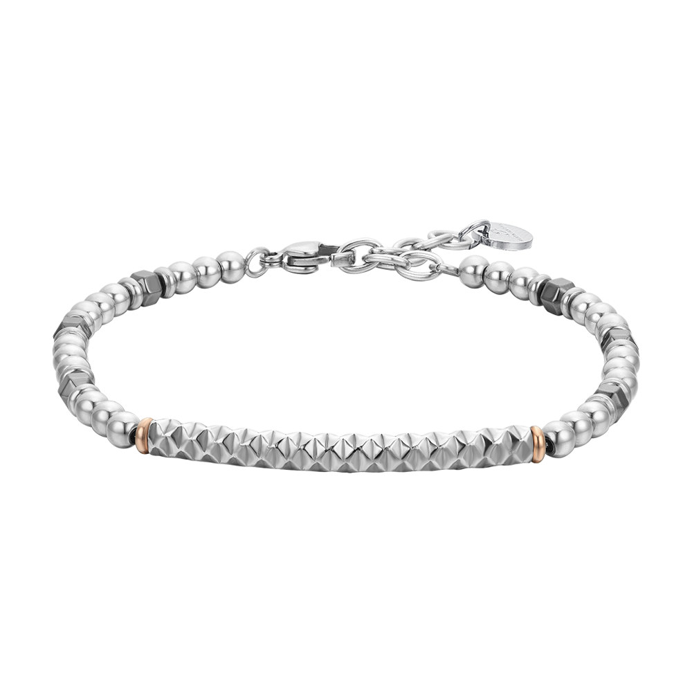 BRACELET HOMME EN ACIER HÉMATITE GRIS