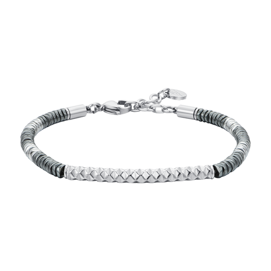 BRACELET HOMME EN ACIER HÉMATITE GRIS