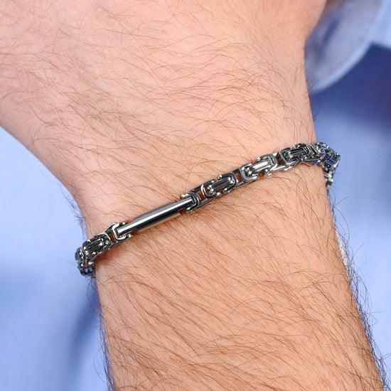 BRACELET HOMME EN ACIER AVEC ÉLÉMENT