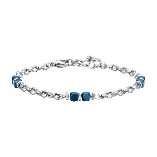 BRACELET HOMME EN ACIER HÉMATITE BLEU