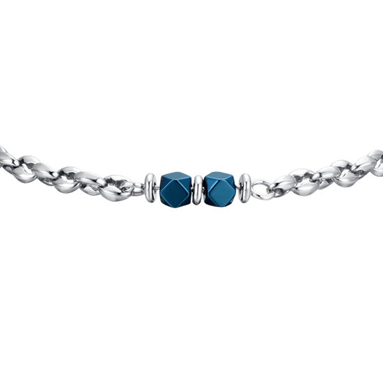 BRACELET HOMME EN ACIER HÉMATITE BLEU