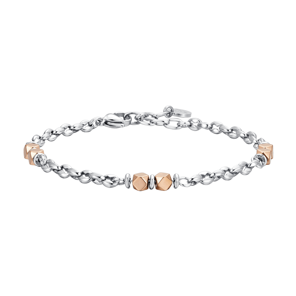 BRACCIALE UOMO IN ACCIAIO EMATITE IP ROSE