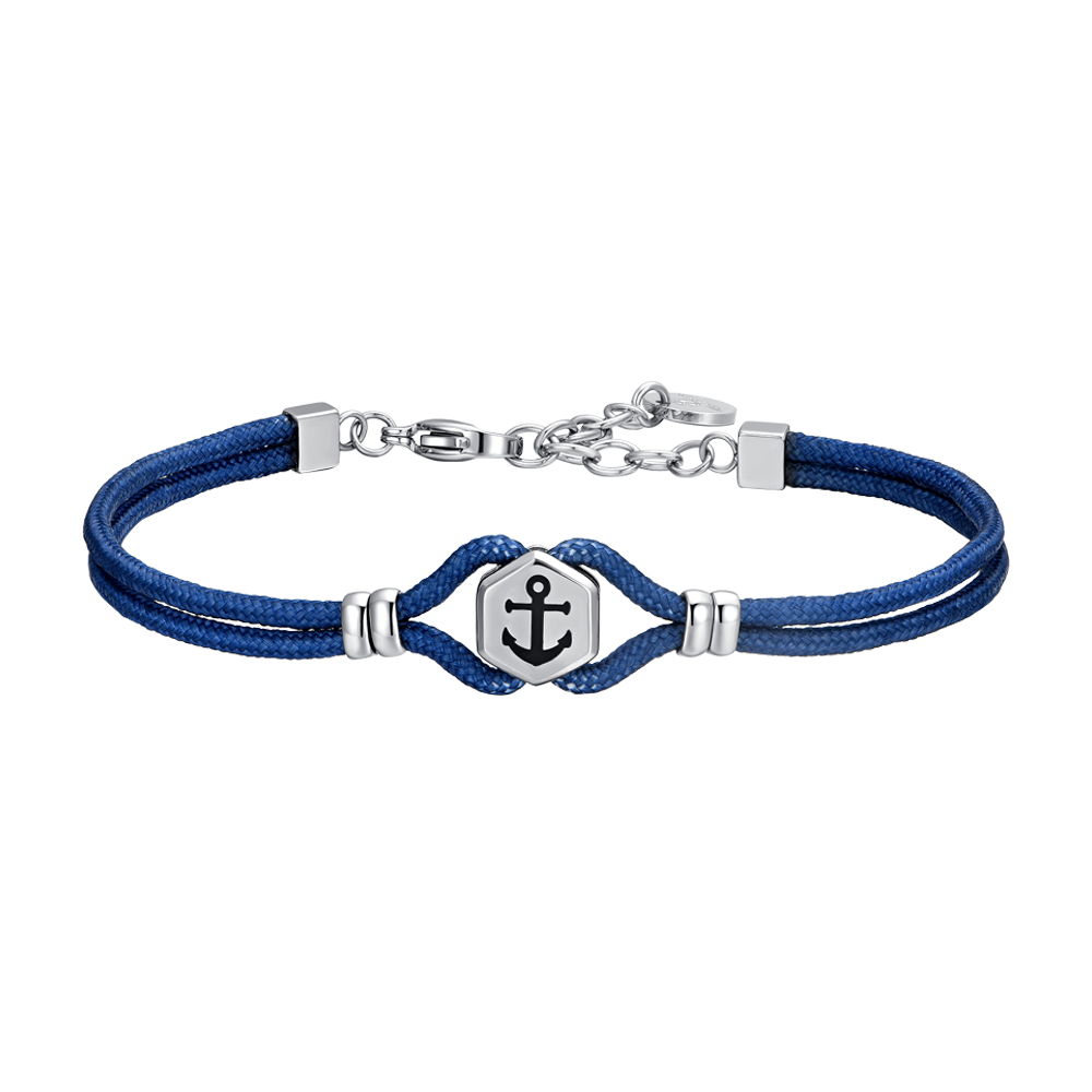 BRACELET DE CORDE BLEUE ET ANCRE POUR HOMMES