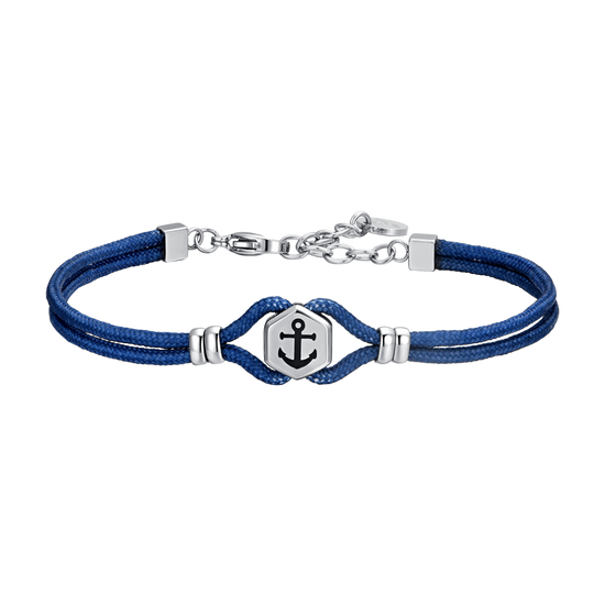 BRACELET DE CORDE BLEUE ET ANCRE POUR HOMMES