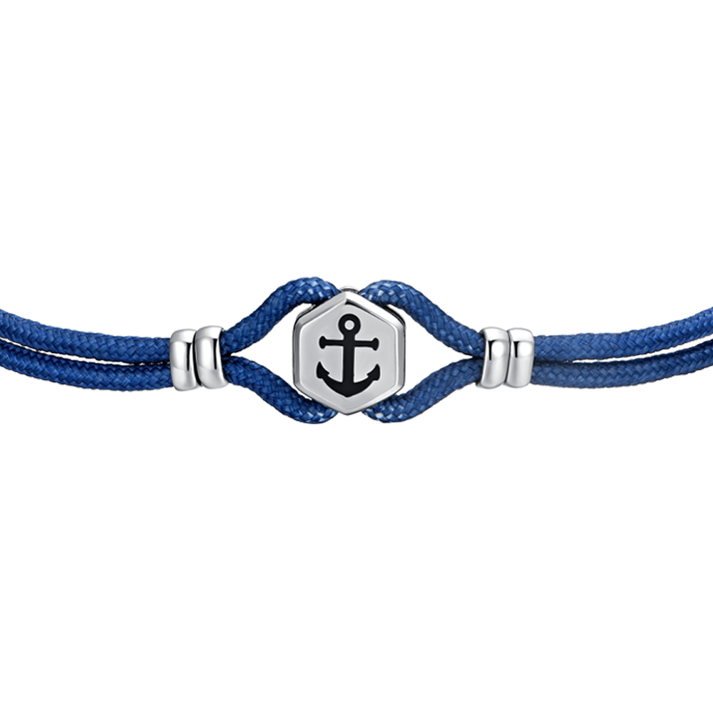 BRACELET DE CORDE BLEUE ET ANCRE POUR HOMMES