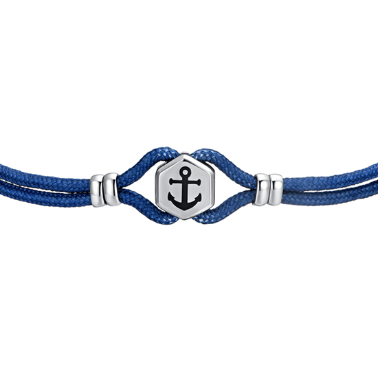 BRACELET DE CORDE BLEUE ET ANCRE POUR HOMMES