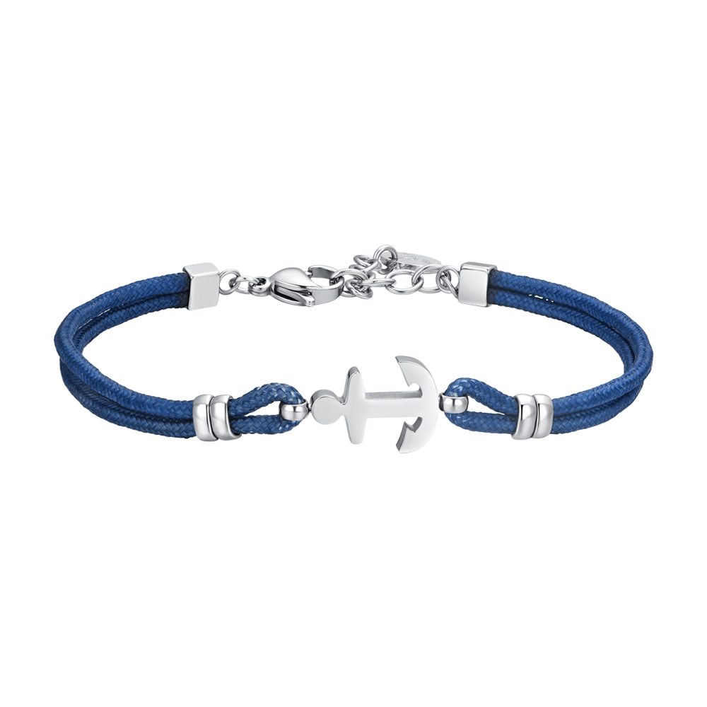 BRACELET DE CORDE BLEUE ET ANCRE POUR HOMMES