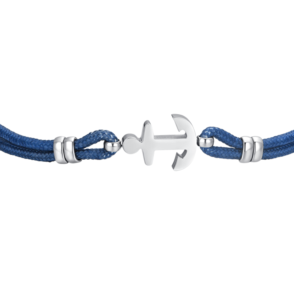 BRACELET DE CORDE BLEUE ET ANCRE POUR HOMMES