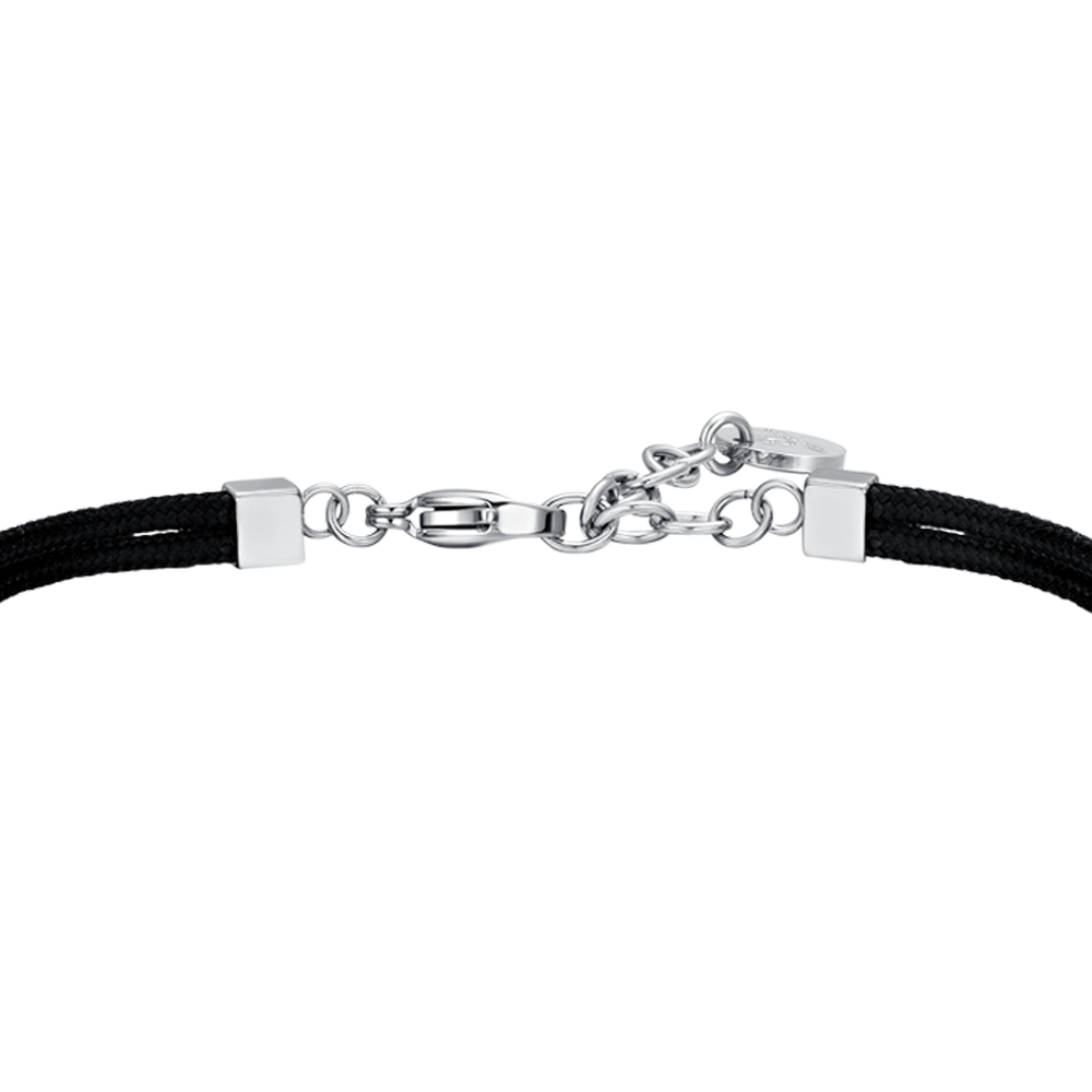 BRACELET NOIR EN CORDE ET ANCRE POUR HOMMES