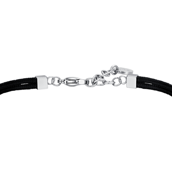 BRACELET NOIR EN CORDE ET ANCRE POUR HOMMES