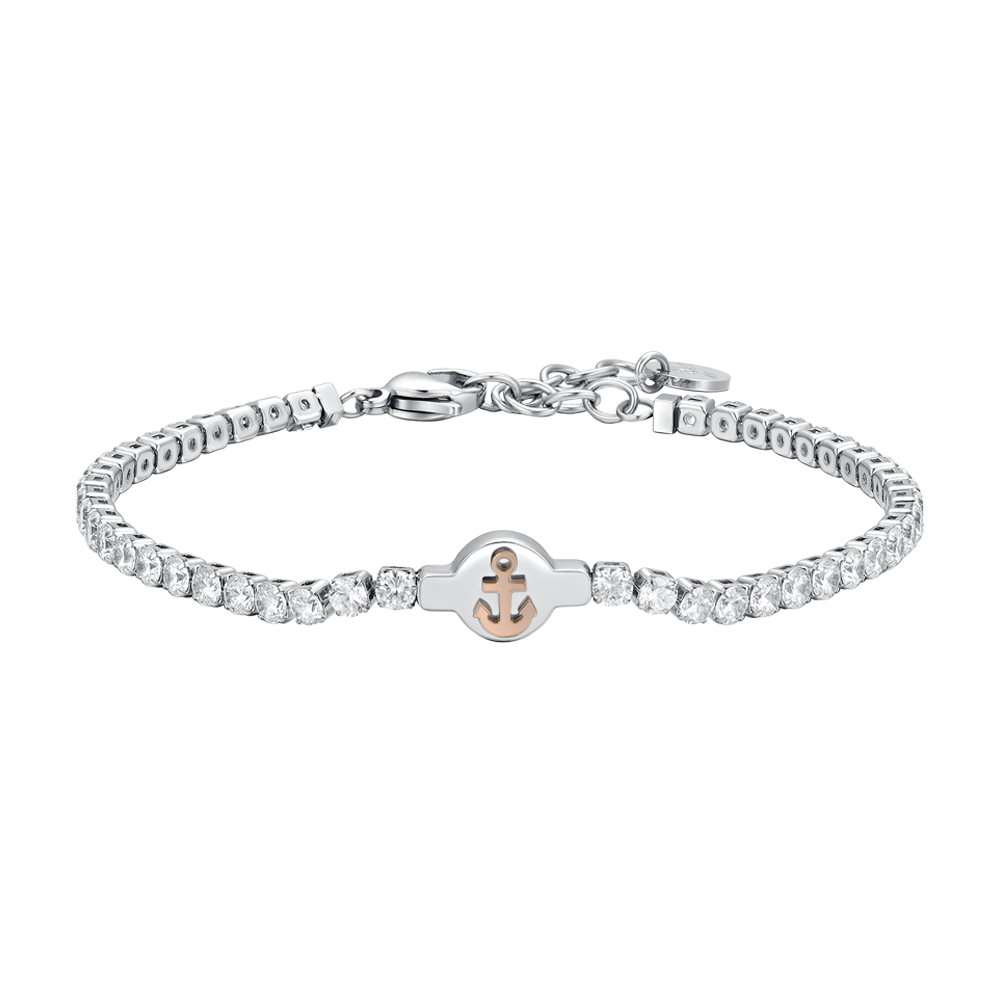 BRACELET DE TENNIS POUR HOMME EN ACIER AVEC ZIRCON CUBIQUE BLANC