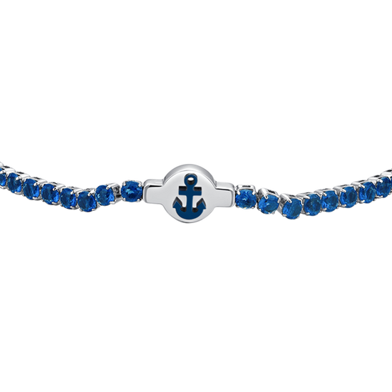 BRACELET DE TENNIS EN ACIER POUR HOMMES AVEC ZIRCON CUBIQUE BLEU