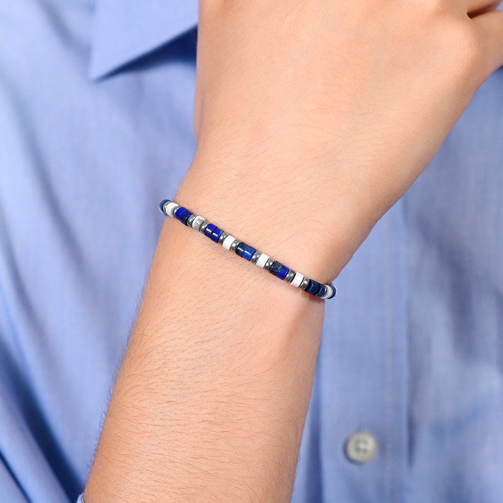 BRACELET HOMME EN ACIER LAPIS