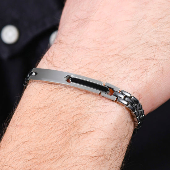 HOMME ACIER IP ELEMENT BRACELET NOIR