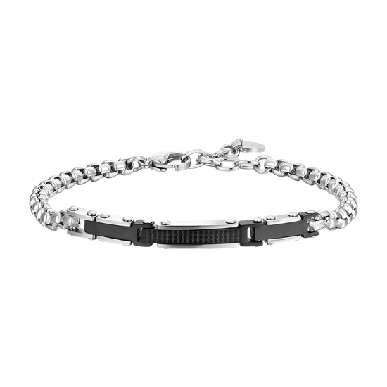 BRACELET HOMME EN ACIER AVEC ÉLÉMENTS EN ACIER NOIR IP