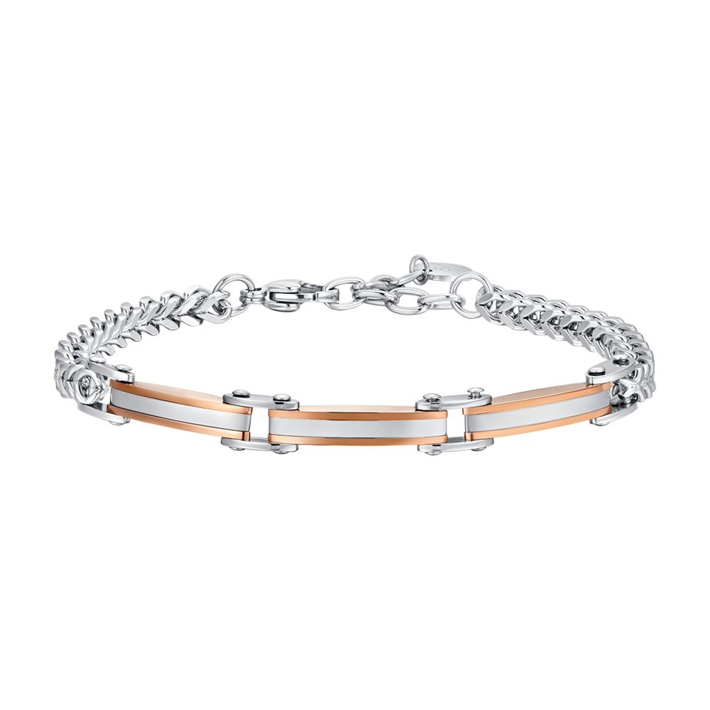 BRACELET ACIER IP OR ROSE POUR HOMME