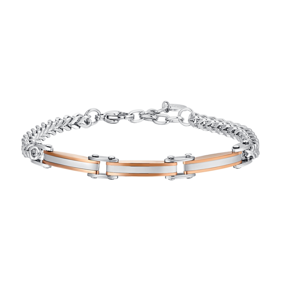 BRACELET ACIER IP OR ROSE POUR HOMME