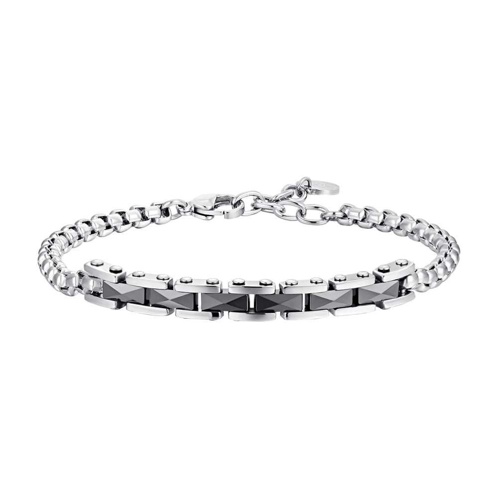 BRACELET EN ACIER POUR HOMME AVEC ÉLÉMENTS CENTRAUX Luca Barra