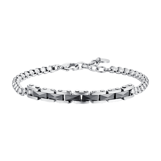 BRACELET HOMME EN ACIER AVEC ÉLÉMENTS CENTRAUX