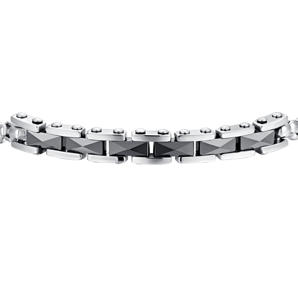 BRACELET EN ACIER POUR HOMME AVEC ÉLÉMENTS CENTRAUX Luca Barra