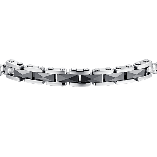 BRACELET EN ACIER POUR HOMME AVEC ÉLÉMENTS CENTRAUX Luca Barra